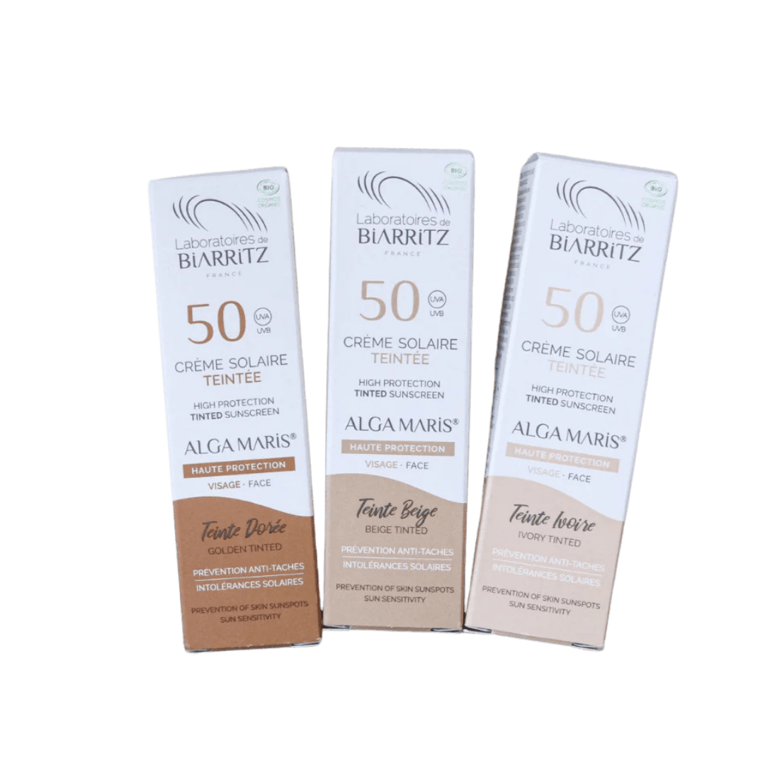 Laboratoires - getinte gezichtszonnecrème SPF30 en SPF50